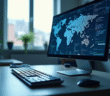 Clavier et moniteur avec code numérique en fond lumineux