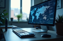Clavier et moniteur avec code numérique en fond lumineux