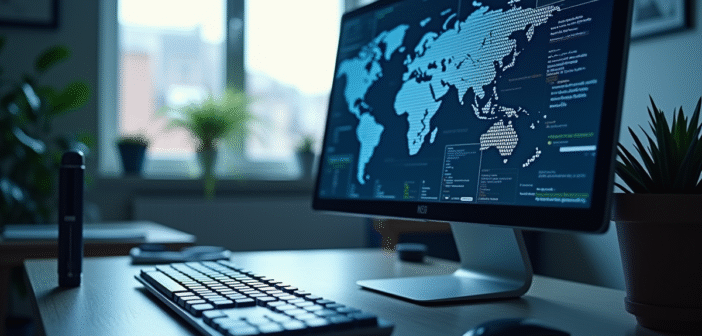 Clavier et moniteur avec code numérique en fond lumineux