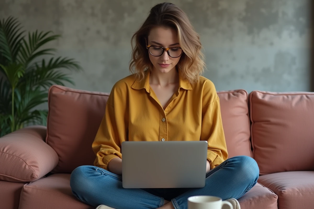 Designer UX copiant un lien d'image propre depuis une interface d'hébergement sur son ordinateur portable