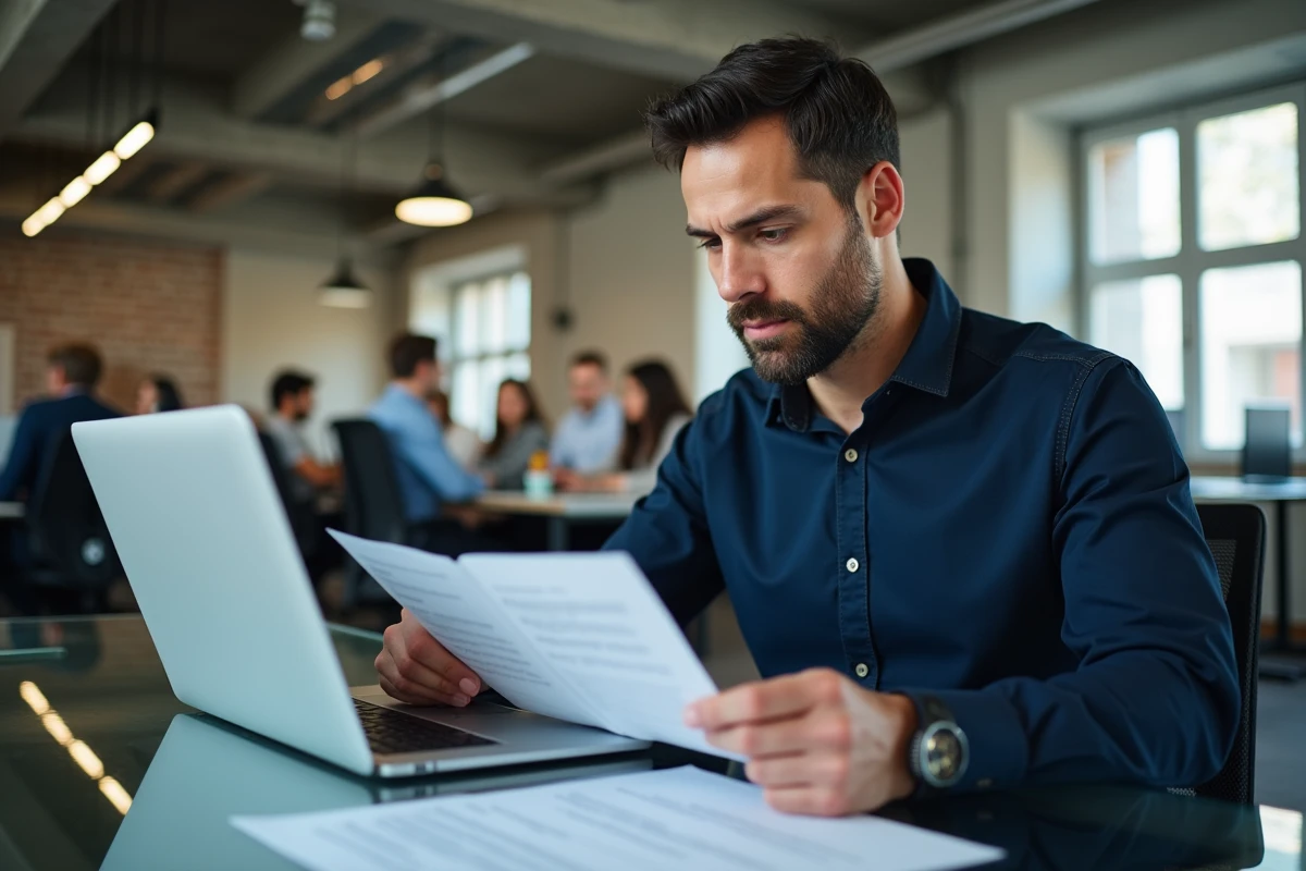 Homme consultant un outil de calcul de caractères pour optimiser un contenu web selon les standards Google 2026